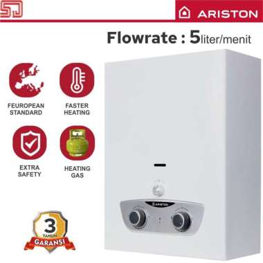 Ariston Fast R Instan 5 Liter Water Heater Gas LPG Pemanas Air instan White