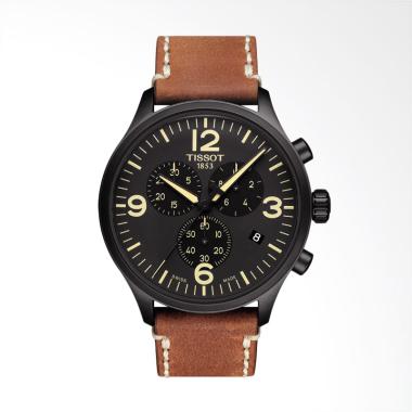TISSOT T-Sport Chrono XL Chronograph Leather Jam Tangan Pria - Coklat Hitam [T116.617.36.057.00] Bro
