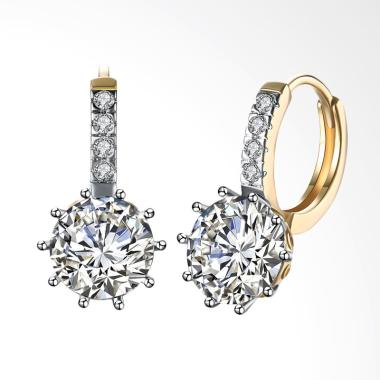 SOXY KZCE117-E K Gold Zircon Round Diamond Romantic Earrings