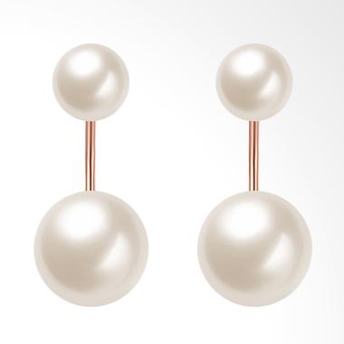 SOXY AKE103 Fashion K Gold Size Pearl Stud Earrings - Rose Gold