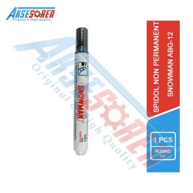Spidol Papan Tulis White Board Marker Snowman ABG12 [Tidak Permanen] Hitam