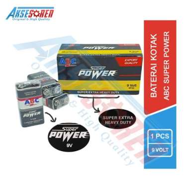 [Original] Baterai ABC Super Power Tipe Kotak [9 V] / Battery Box Tegangan 9 Volt Hitam