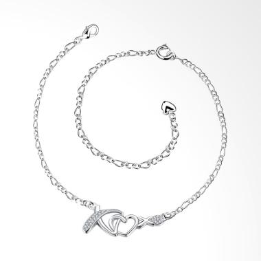 SOXY LKNSPCA002 Simple Anklet Love X Gelang Kaki - Silver