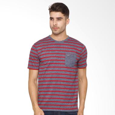 Osella Men Stripe Red T-shirt Pria Osella Men Stripe Red T-shirt Pria