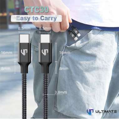 Ultimate Data Cable Type-C to Type-C PD 60W 30CM Fast Charging