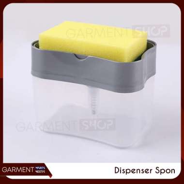 GarmentMarts Dispenser 2in1 Holder Sponge Tempat Sabun Cuci Piring Spons Dapur TRANSPARAN