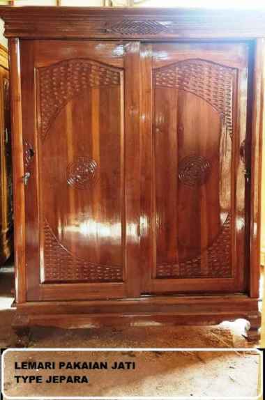 Lemari pakaian full jati pintu sliding JEPARA