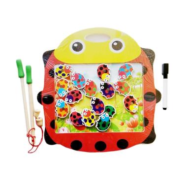 MOMO Double Side Fishing and Writing Board Kumbang Mainan Edukasi Anak