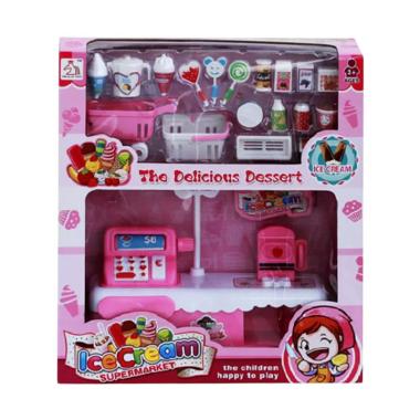 Yoyo Toys Ice Cream Supermarket Cash Register Toys Mainan Anak - Pink