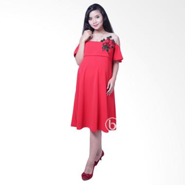 Mama Hamil DRO 827 Rose Agatha Baju Hamil Dress dan Menyusui - Merah Mama Hamil DRO 827 Rose Agatha Baju Hamil Dress dan Menyusui - Merah
