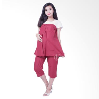 Mama Hamil STD 71 Renda Dian Setelan Baju Ibu Hamil & Menyusui - Merah Mama Hamil STD 71 Renda Dian Setelan Baju Ibu Hamil & Menyusui - Merah