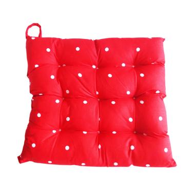 Yangunik Polkadot Bentuk Persegi Bantal Alas Duduk - Merah