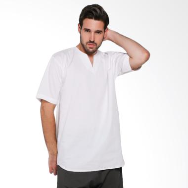 Papercut Men Fox V Slit Shirt Kemeja Lengan Pendek Pria - White