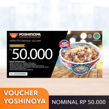 Yoshinoya - Voucher Yoshinoya Indonesia nominal 50,000