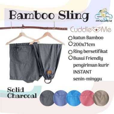 Ring Sling Bamboo Cuddle me gendongan bayi - Aqua Charcoal