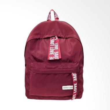 Lansdeal Girls Boys Letter Backpack Wanita - Red