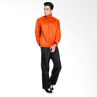 Zoleka Aqualite Packable Rainsuits Jas Hujan Setelan Pria - Terracota Black