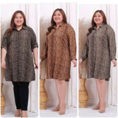 Tunik Jumbo LD 130/dress leopard/dress jumbo Leopard/Dress Jumbo Leona Mocca
