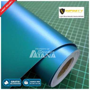 Skotlet Biru Doff Metalik Scotlet Infinity Satin Dop Stiker Meteran Decal Roll Scotlite Sepeda Motor