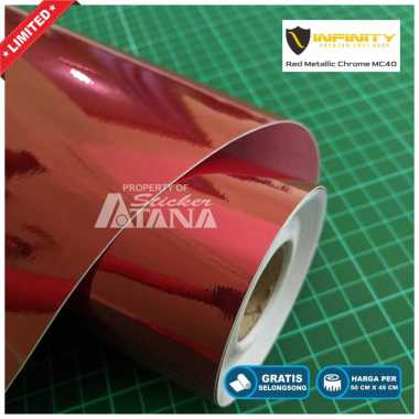 Skotlet Chrome Merah Scotlet Infinity Metalik Crome Red Stiker Crom Lentur Sticker Satin Meteran Dec