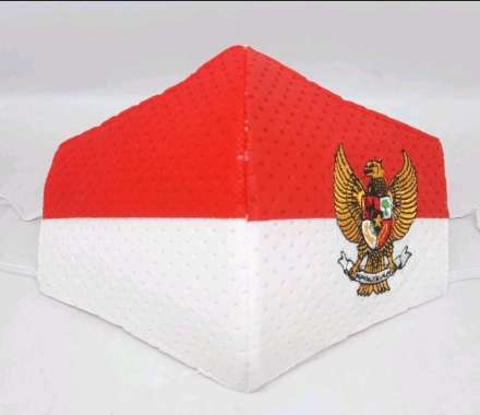 Masker merah putih bordir garuda