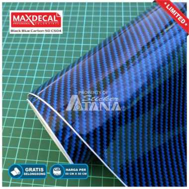 Skotlet Carbon Biru 5D Maxdecal Scotlet Karbon Fiber Stiker Kevlar Sticker Meteran Decal Roll Scotli