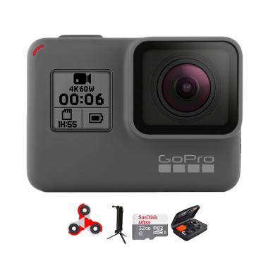 GoPro Hero 6 Combo 3 Way Deluxe 32 GB SpinIndo Action Camera - Black