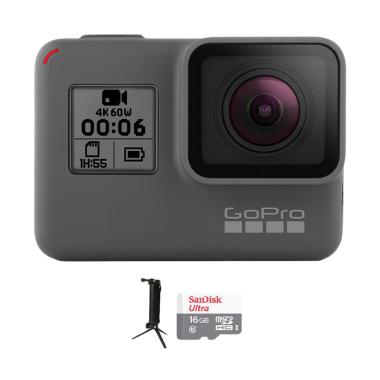 GoPro Hero 6 Combo 3 Way Supreme 16 GB Action Camera - Black