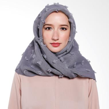 Beyola Rubiah Linen Hijab Segiempat - Dark Grey