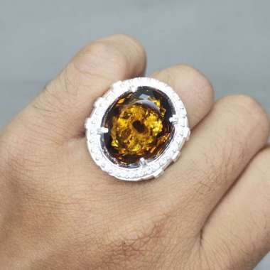Batu Cincin Akik Emas Kinyang Citrine Emas Perak