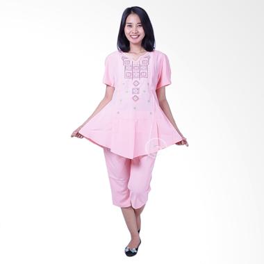 Mama Hamil STD 74 78 Cristic Setelan Baju Hamil Menyusui - Pink