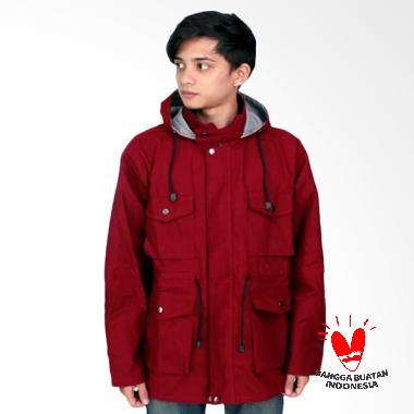 FTS Trendy Jaket Parka Pria - Maroon