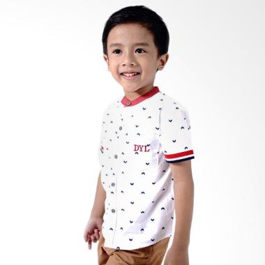 Kids Icon Stand Up Collar Shirt Wit ... os Bayi Laki-Laki - White