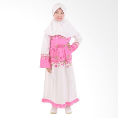 Jesca and Paul Ayesha 208 Gamis Baju Muslim Anak - White