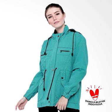 FTS Trendy Jaket Parka Wanita Topi Lepas - Hijau Tosca