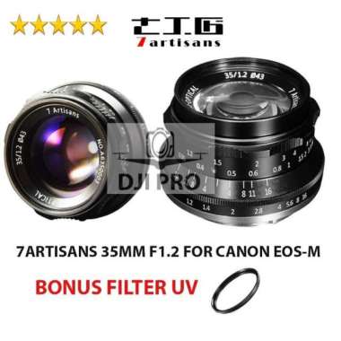 Lensa 7Artisans 35mm f1.2 Canon EOS M Mirrorless EOS M3 - EOS M5 -EOS M50 PAKET BONUS