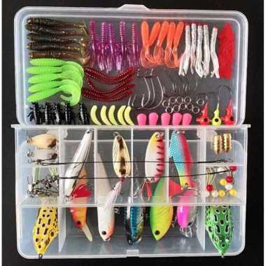 Finishing Bait Kit Umpan Pancing Ikan Set 109pcs Dengan Storage Box Multi Warna