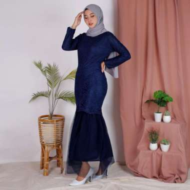 Baju Muslim Gamis Burkat Tunik Wanita Model Maxi Celmira Duyung Brukat Cord Tulang Premium Dress siz