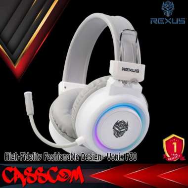 Headset Gaming Rexus Vonix F30 - Headphone RGB F 30 PUTIH
