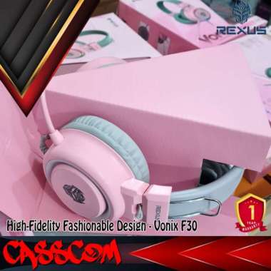 Headset Gaming Rexus Vonix F30 - Headphone RGB F 30 PINK