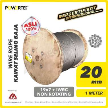 Wire Rope - Kawat Seling Baja 19x7 IWRC 20mm NR POWERTEC - 1 Meter