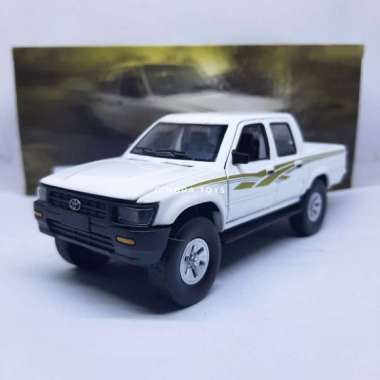 Diecast Miniatur Mobil Toyota Hilux Pickup Double Cabin Mainan Anak - Putih