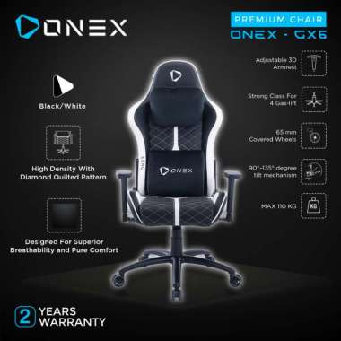 ONEX GX6 Premium Quality Kursi Gaming Chair - WHITE