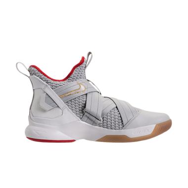NIKE Lebron Soldier 12 Sepatu Basket Pria - White Grey