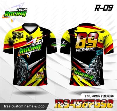 Jersey racing speed war baju balap kaos motor HITAM XXXL