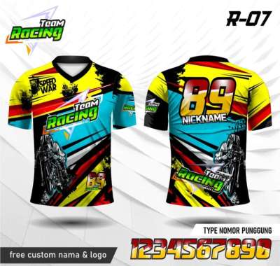 Jersey racing speed war baju balap kaos motor BIRU XXXL
