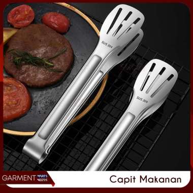 Penjepit Capit Jepit Makanan Kue Gorengan Panggangan Grill BBQ Stainless Steel Bagus Premium 23 CM