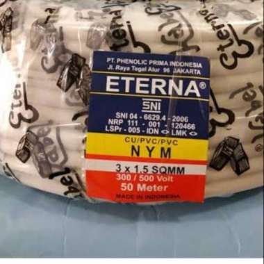 Kabel Listrik NYM Eterna 3x1,5MM 50 Meter