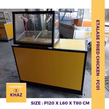Etalase Meja Fried Chicken / Etalase Jualan Ayam Tepung / Etalase Ayam FC Ukuran P120 x L60 x T80