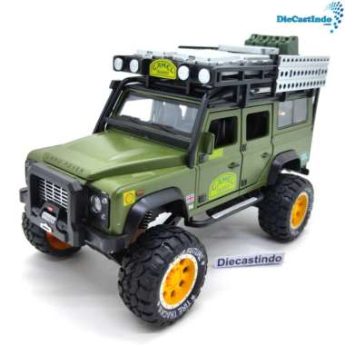 Miniatur / Replika Land Rover Defender Camel Trophy Hijau